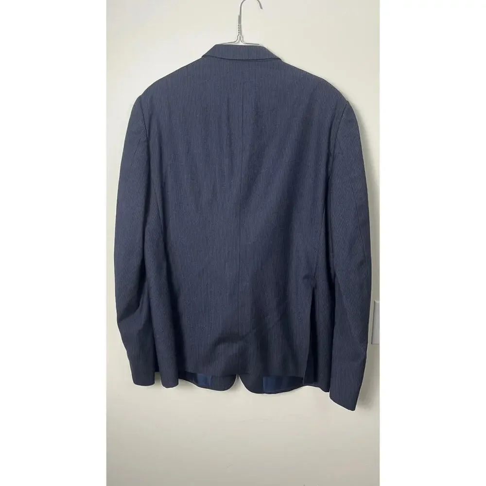 Armani  Collezioni Navy Blue Micro striped  2 Piece Suit Jacket Pants Set - Picture 7 of 16